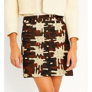 Etcetera Pencil Skirt Camo Size 2 Soft Anthropology